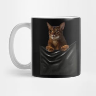 Abyssinian cat, Cat insde pocket, Cat Lover Mug